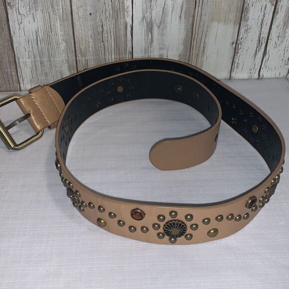 Vintage 90s Y2K Tan Studded BoHo belt Size Large - Picture 12 of 14